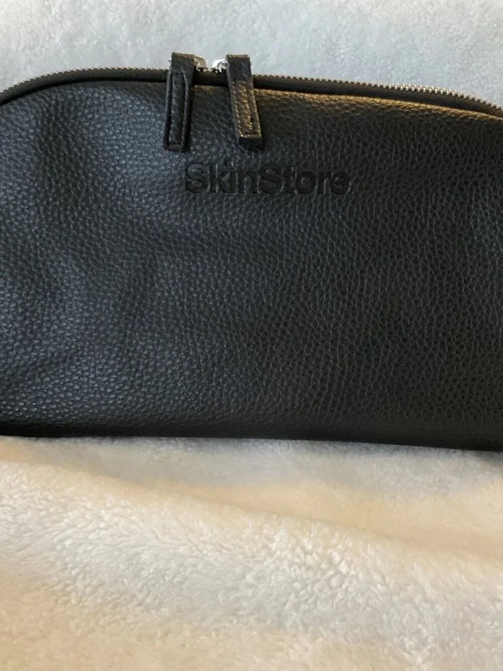 Skinstore Makeup Toiletry Bag – Black Vegan Leather – NEW